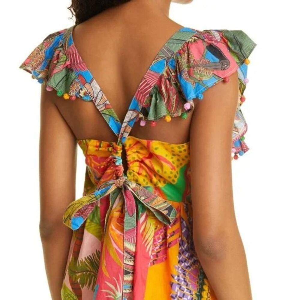 NWT FARM RIO Mix Prints Sleeveless Tie Back Top Size XS